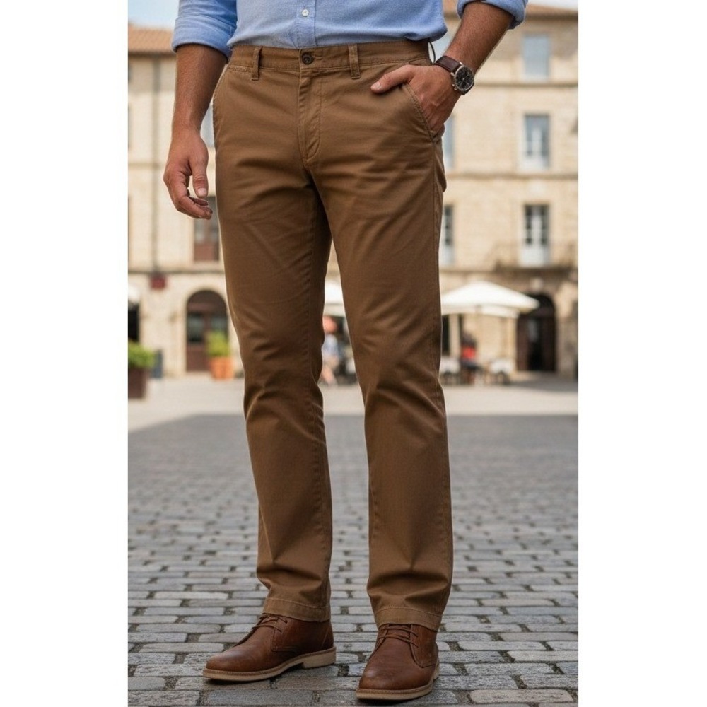 Dockers Workwear Pants Men's 38x32 Brown Cotton Straight Leg Regular Fit Casual